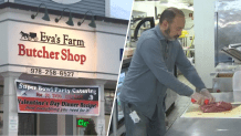 The exterior of Eva’s Farm Butcher Shop, and owner Roberto Alonzo