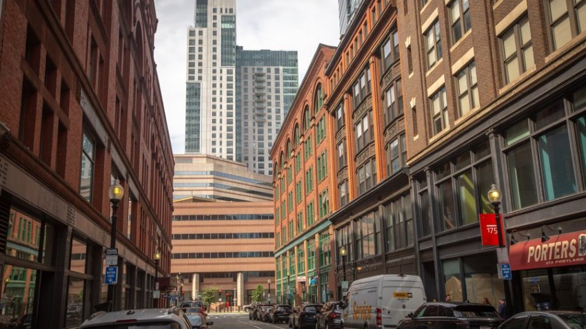 Neighborhood views along Portland Street in Bulfinch Triangle. One of the office buildings on Portland has been approved to be converted to residential.